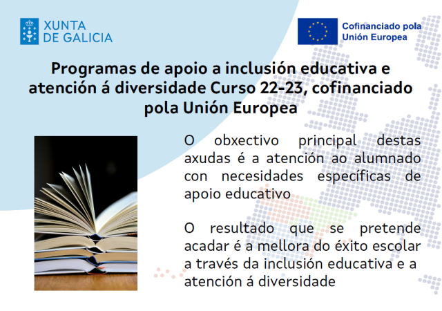 Programas de apoio a inclusión educativa e atención á diversidade