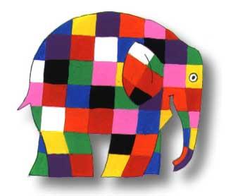 elefante de colores
