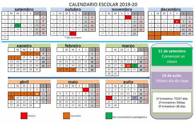 CALENDARIO ESCOLAR 2019-20