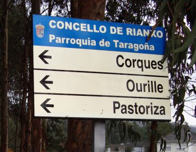 Cartel sinais Parroquia de Taragoña