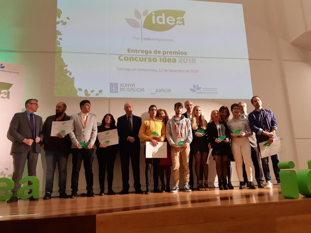 entrega do Premio Eduemprende Idea 2018 ao alumnado do noso Centro Sara Iglesias e Juan Mariño