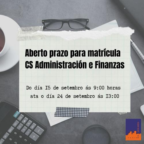 Matrícula CS Administración e Finanzas
