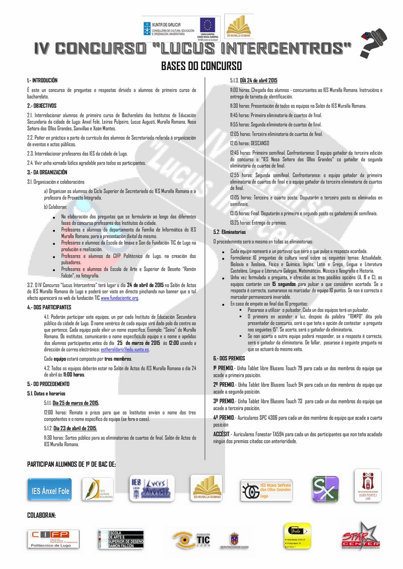 Cartel IV Concurso LUCUS INTERCENTROS en pdf