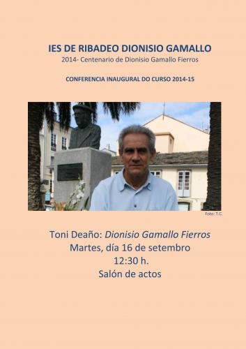 Conferencia de Toni Deaño sobre Dionisio Gamallo