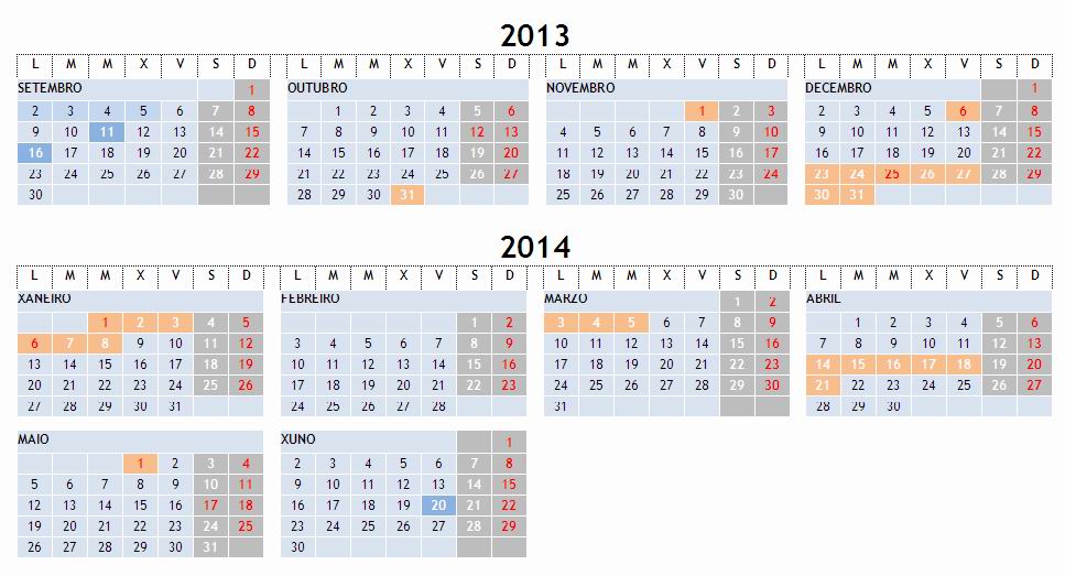 Calendario escolar 2013/2014