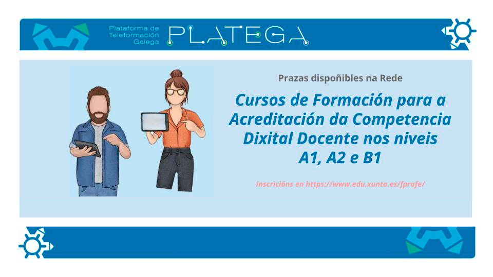 Cursos de formación para a acreditación da Competencia Dixital Docente nos niveis A1,A2 e B1 