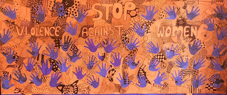 Mural CEIP de Arzúa en contra da violencia de xénero