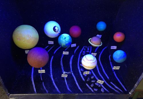 Maqueta do Sistema Solar con luz led