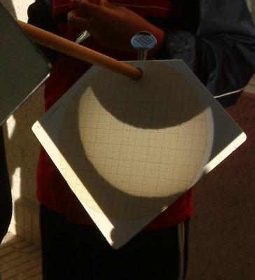 Proxección da eclipse no papel milimetrado
